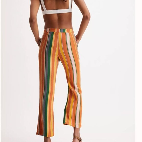 Free People Pants - Free People La Paz Striped Slim Flare Pants Boho Festival